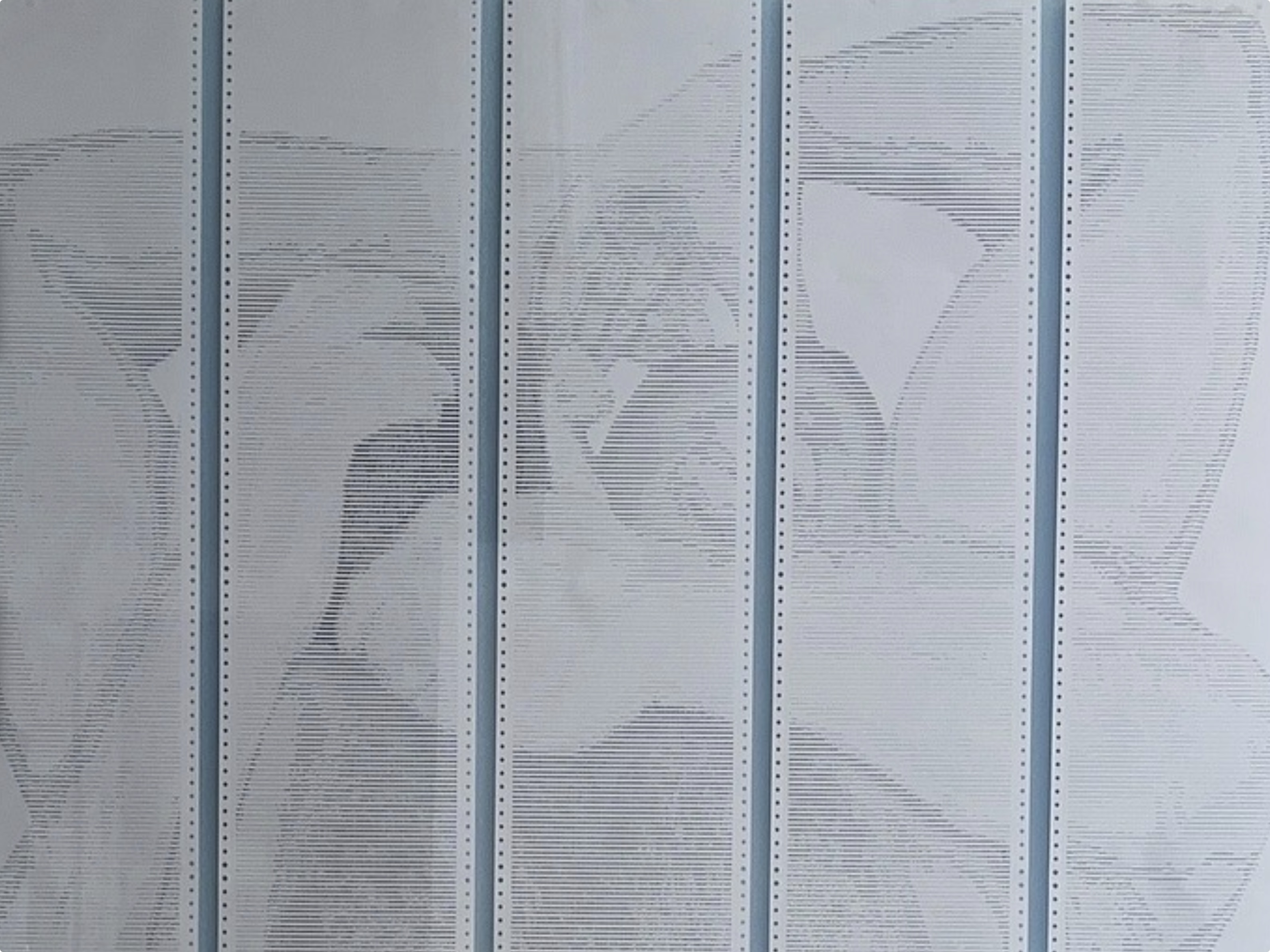 SUBMISSION FORMAT by CHARACTERS — close-up of ASCII character grid on dot-matrix paper showing a male figure arm-locked and restrained from behind, rendered in monospaced characters across five sheets. Impact printing on deadstock continuous-feed stock.